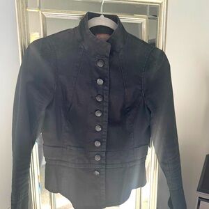FREE PEOPLE WOMEN’S DISTRESSED BLACK MILITARY JACKET SIZE 2
